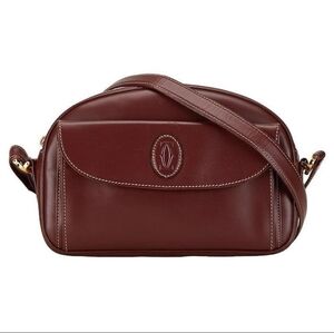 🇫🇷Cartier Must de Cartier Calfskin Leather Bordeaux Shoulder Bag